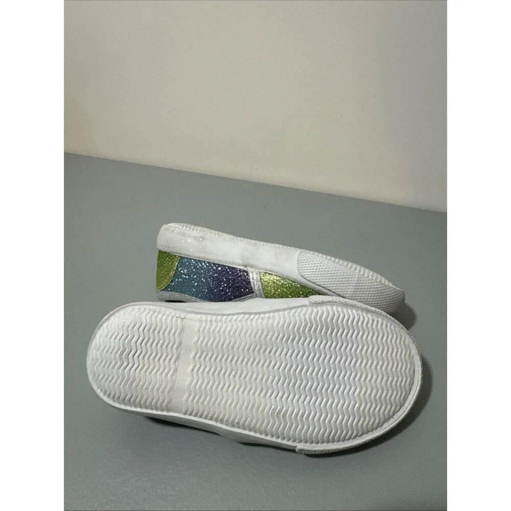 Cat & Jack Girl's Children Shoes Slip On Multi Color Green Size 7